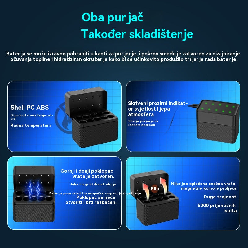🏆Bljeskovita rasprodaja⚡ PRODANO preko 50.000! Gotovo rasprodano - 💥🎁🔋Kutijica za punjenje - Punjiva litijeva baterija Aa/Aaa