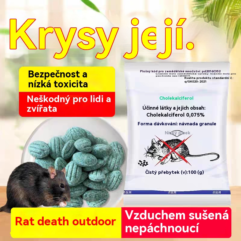 🐭🐹【Super niska cijena - 🔥 Zadnja tri dana】🐁 Rodenticid koji sadrži kolekalciferol, visoko učinkovite tablete za istrebljivanje glodavaca i insekata.