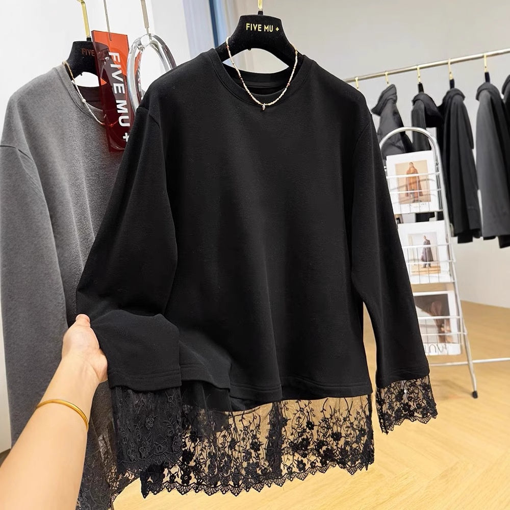 🔥【M-4XL】Visokokvalitetna ženska majica dugih rukava s čipkom