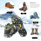 👴🚶🏔️❄️Kupite 1 par, dobijte 1 par gratis🔥2 seta (4 komada) Nevidljivi protuklizni rukavi za dereze s 5 zubaca, vanjske dereze, pogodne za planinarenje po snijegu, planinarenje, penjanje po stijenama i zimske ledene površine, obavezni dio za starije osobe.