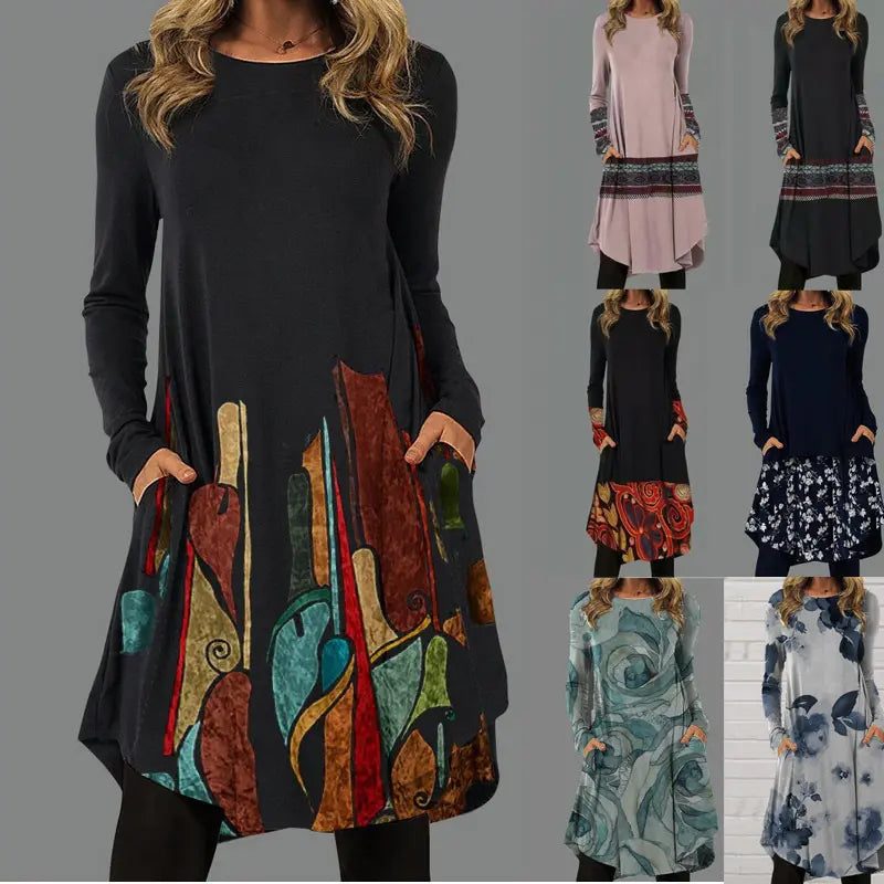 👗【Kúpte 1 a získajte 1 zadarmo】🍁【S-5XL】Dámske etnické módne ležérne šaty