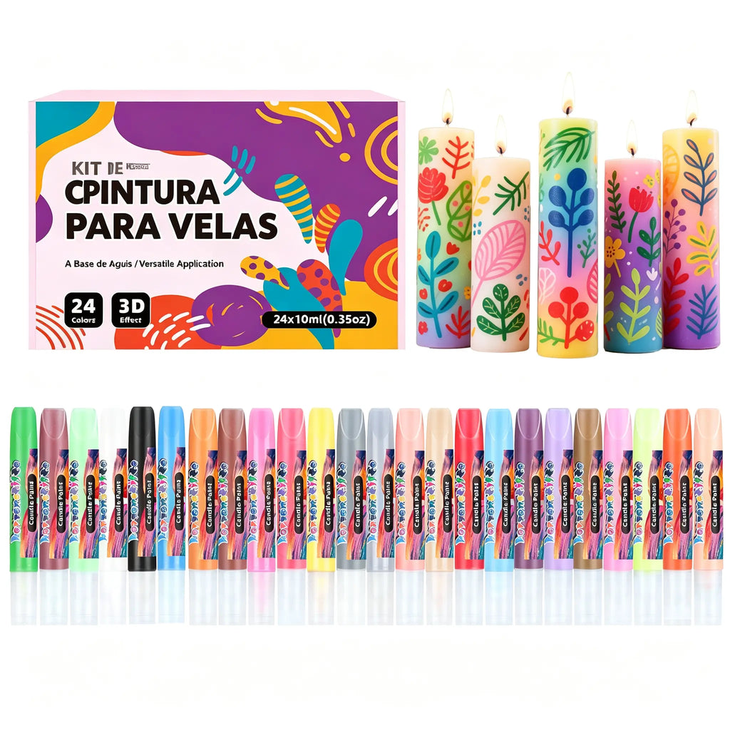 🎨【24 farieb v balení】Len 27 eur🥳💞24-farebné 3D graffiti fixky na sviečky!