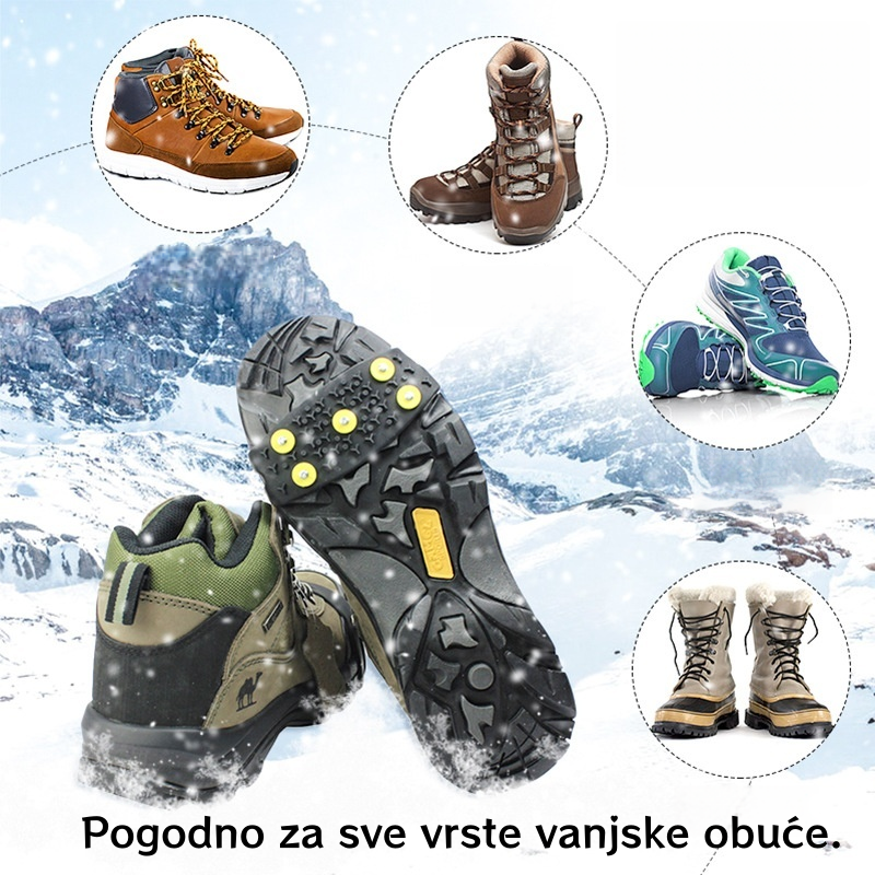 🚶🏔️(8 komada)Nevidljivi protuklizni rukavi za dereze s 5 zubaca, vanjske dereze, pogodne za planinarenje po snijegu, planinarenje, penjanje po stijenama i zimske ledene površine, obavezni dio za starije osobe.❄️【4 para】