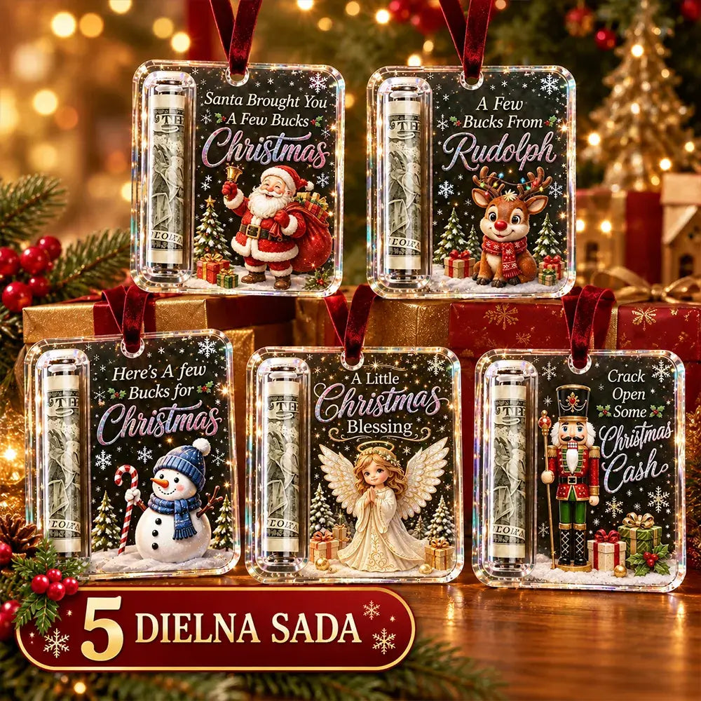 Sada 5 kusov za 23 €🎄 Vianočná ozdoba na peniaze ✨ Ozdoba na vianočný stromček, ktorá ukrýva bankovky – kreatívny a prekvapivý sviatočný darček.