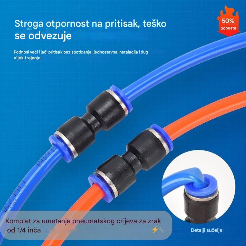 🔥✨【【40 KOMADA Pneumatske preše s direktnim pritiskom】】Komplet za pneumatsko crijevo za zrak od 1/4 inča s utičnim konektorom ⚡🔧