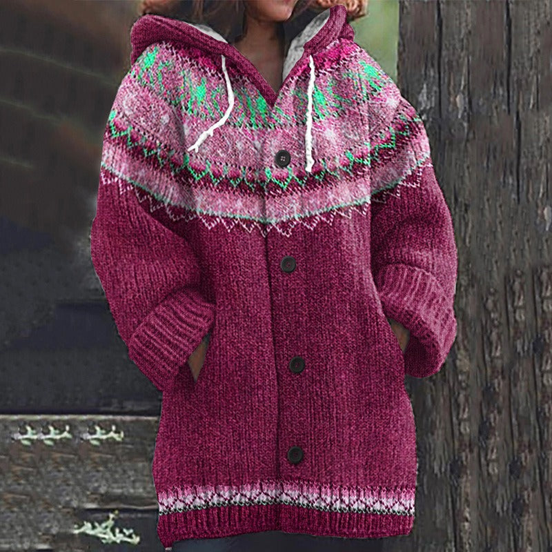 🧶🧥❄️【1 kus, S–5XL】Nová dámska pletená bunda s kapucňou – mäkká, hrejivá a vhodná na jeseň a zimu.