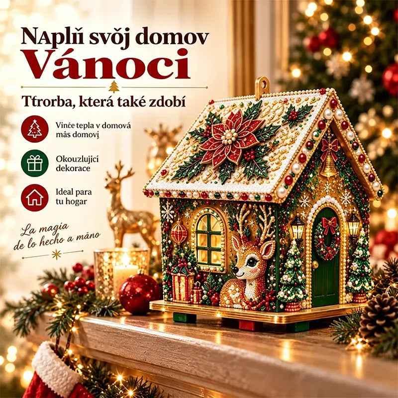 🎄🏠 Drevená 3D vianočná chalúpka – stavebnica | Dekorácia na zostavenie a ozdobenie pre celú rodinu