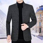 ⛄️🤗【M–4XL】🔥 Nová bunda s golierom – hrubý pánsky vlnený sveter s velúrovou podšívkou – jeseň/zima