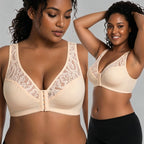 💕 Zadnji dan - 50 % popusta【3-delni komplet】【L-4XL】😍 push-up modrček z žico za večje velikosti, brezšiven dizajn z zapenjanjem spredaj, plačilo po povzetju