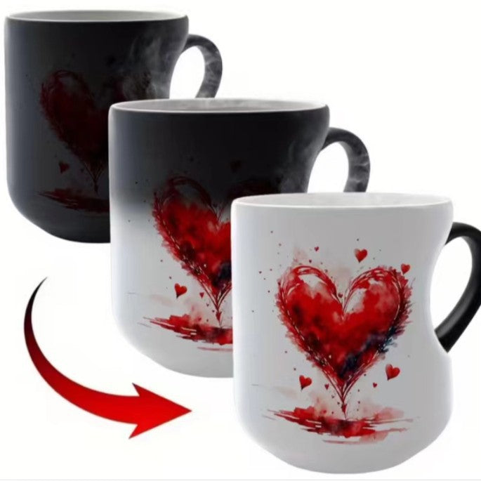 📢📢50% popusta!!! ⏰ Valentinovo keramička šalica u obliku srca koja mijenja boju💝✨
