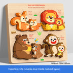 🧩✨【1 sada, 18x18 cm, 8 tém】Montessori 3D drevené puzzle pre deti 1–6 rokov – rozvoj logického myslenia a jemnej motoriky.