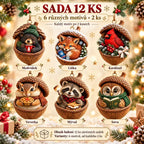 🎉【Kúpte 6 kusov a získajte 6 kusov zadarmo】12 kusov za 20,00 €🤩 🎁Nový 2D akrylový vianočný dizajn so zvieratami v tvare šišky