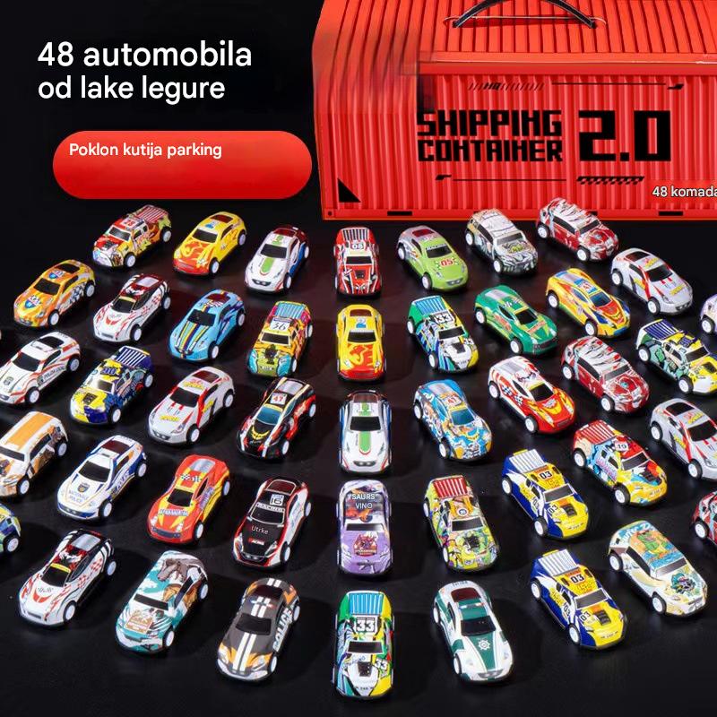 🔥🚗50% popusta🎁 48 mini automobila na povlačenje s ugrađenom garažom