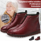 👢🔥【1 pár, 35–42】Dámske kožené kotníkové topánky – teplá podšívka, zips a protišmyková podošva.