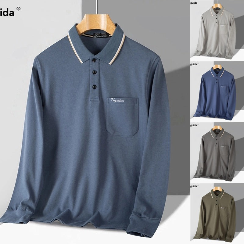 🔥🤵2026 Nova muška ležerna udobna polo majica dugih rukava