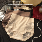【25EUR】Set od 5 komada: crna + bordo + bež + smeđa + ciglasto crvena --- Ženske visokoelastične bešavne čipkaste gaćice za kontrolu trbuha, oblikovanje stražnjice i podizanje