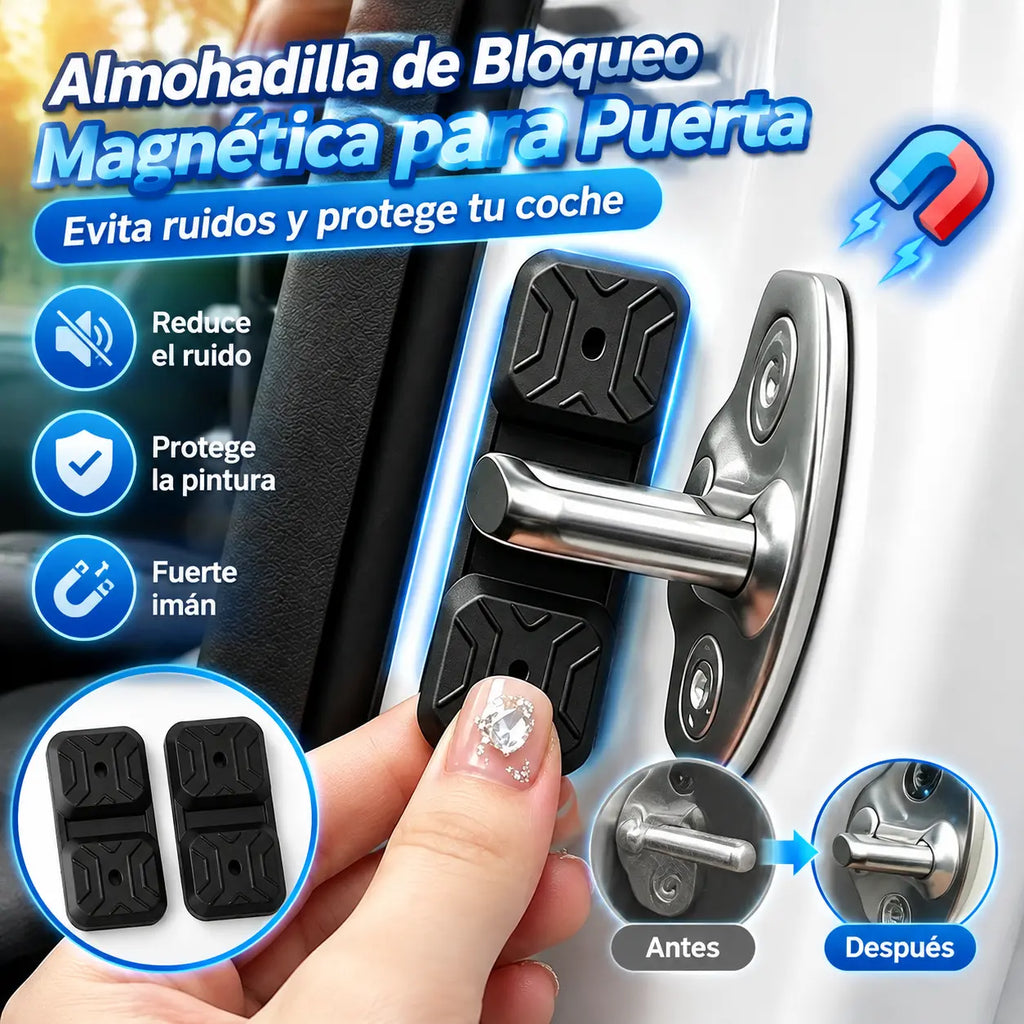 🚗【1 sada za 4 ks.】Tiché magnetické podložky na dvere automobilu: zmierňujú náraz pri zatváraní dverí a chránia vaše vozidlo