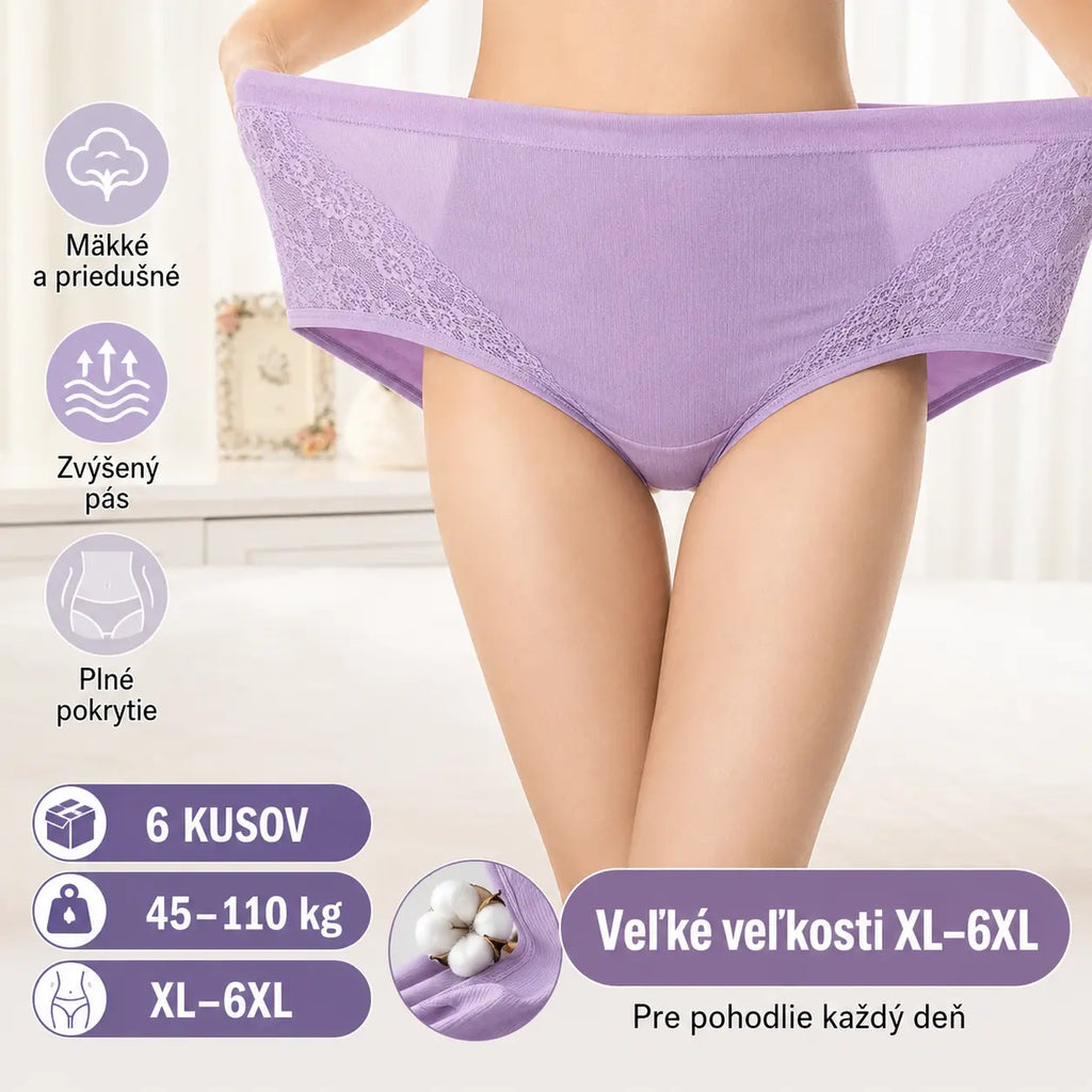 【6 kusov】【XL-4XL】Antibakteriálne nohavičky s vysokým pásom na kontrolu bruška 【45-110 kg】