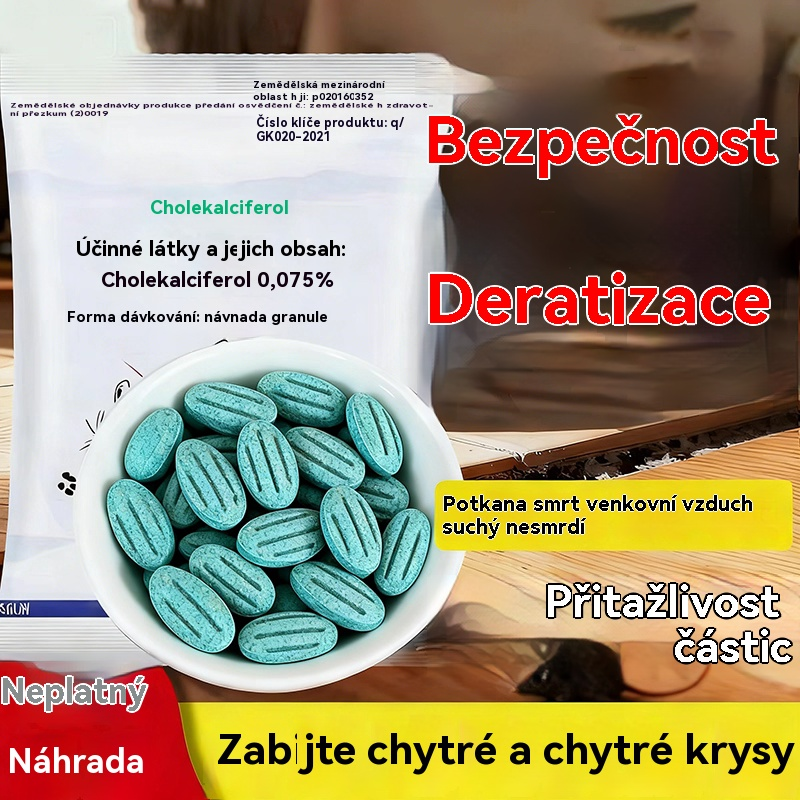 🐭🐹【Super niska cijena - 🔥 Zadnja tri dana】🐁 Rodenticid koji sadrži kolekalciferol, visoko učinkovite tablete za istrebljivanje glodavaca i insekata.