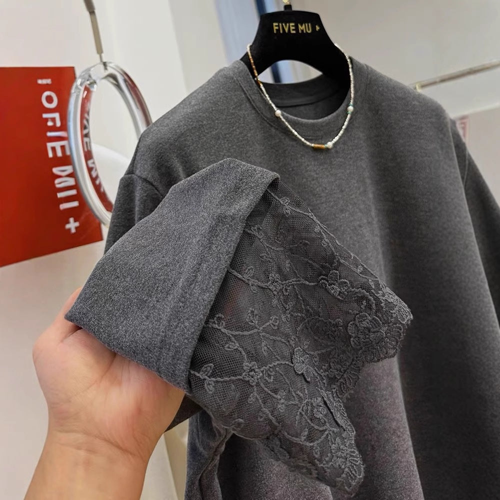 🔥【M-4XL】Visokokvalitetna ženska majica dugih rukava s čipkom