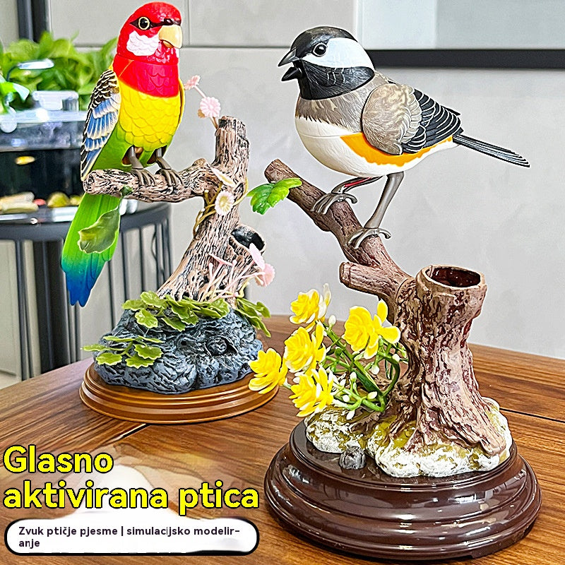 🦜🐦【Kupite 1, dobijte 1 gratis】Simulacija s glasovnim upravljanjem, kreativni slatki ukrasi za ptice s glasovnim upravljanjem, ukrasni ukrasi za sobni stol