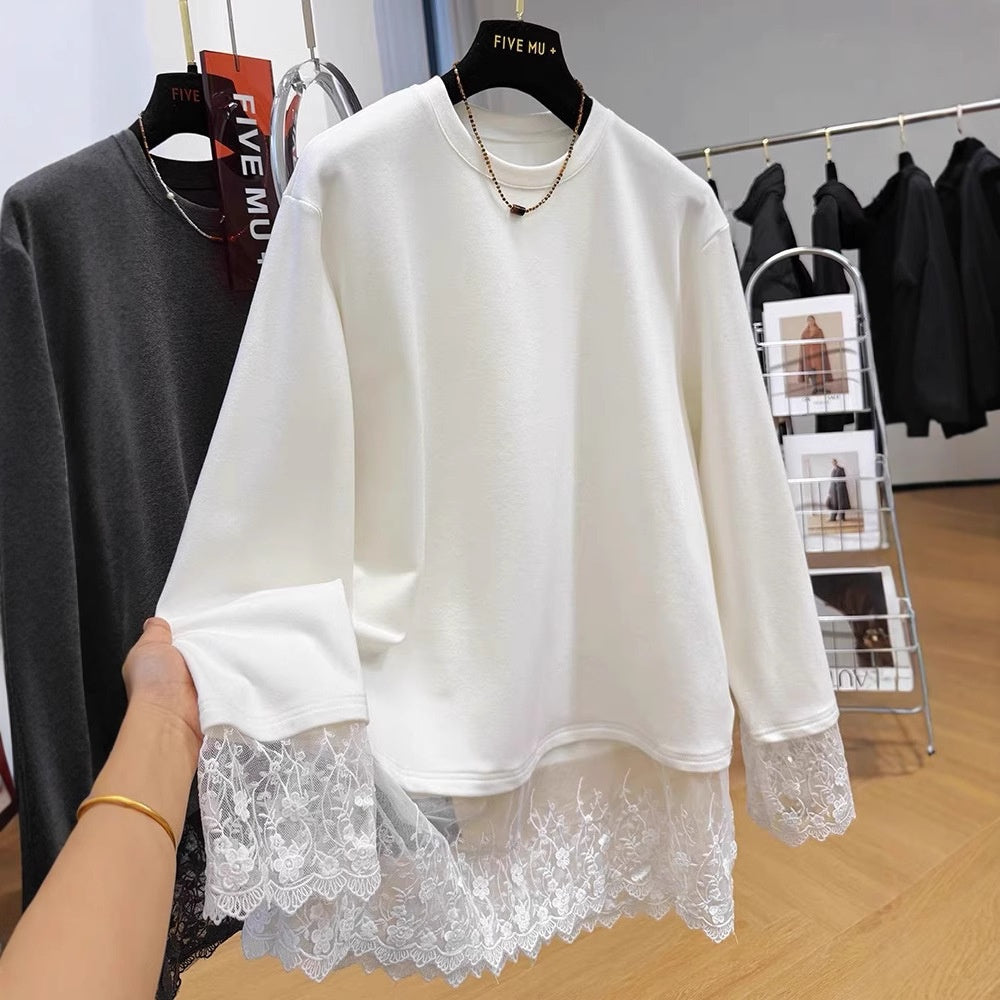 🔥【M-4XL】Visokokvalitetna ženska majica dugih rukava s čipkom