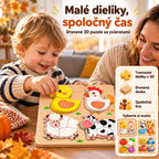 🧩✨【1 sada, 18x18 cm, 8 tém】Montessori 3D drevené puzzle pre deti 1–6 rokov – rozvoj logického myslenia a jemnej motoriky.