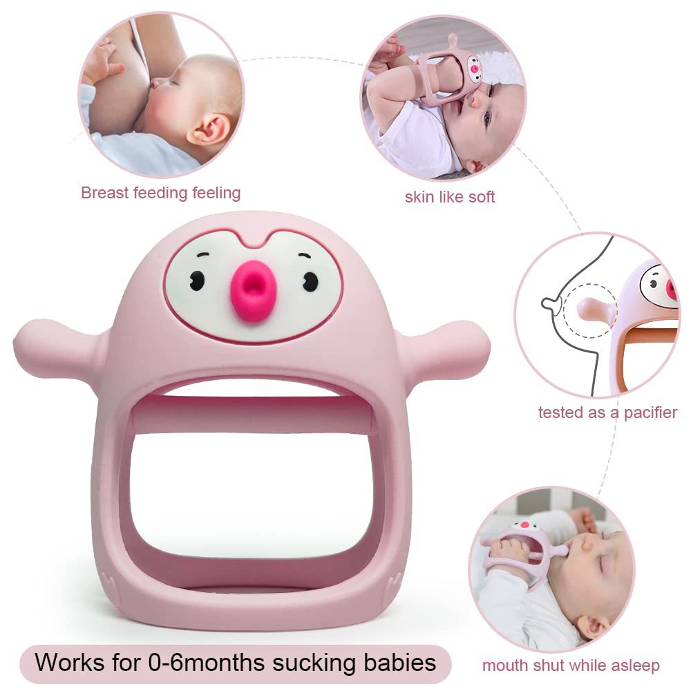 💝【Kupite 1, dobijte 1 gratis】👼Silikonska glodalica za bebe od 0 do 12 mjeseci, 🍼Duda za ruke za dojenje