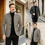 ⛄️🤗【M–4XL】🔥 Nová bunda s golierom – hrubý pánsky vlnený sveter s velúrovou podšívkou – jeseň/zima