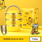 🍱【Tri sloja/2100 ml】Višeslojna kutija za ručak od nehrđajućeg čelika sa posebnom izolacijom