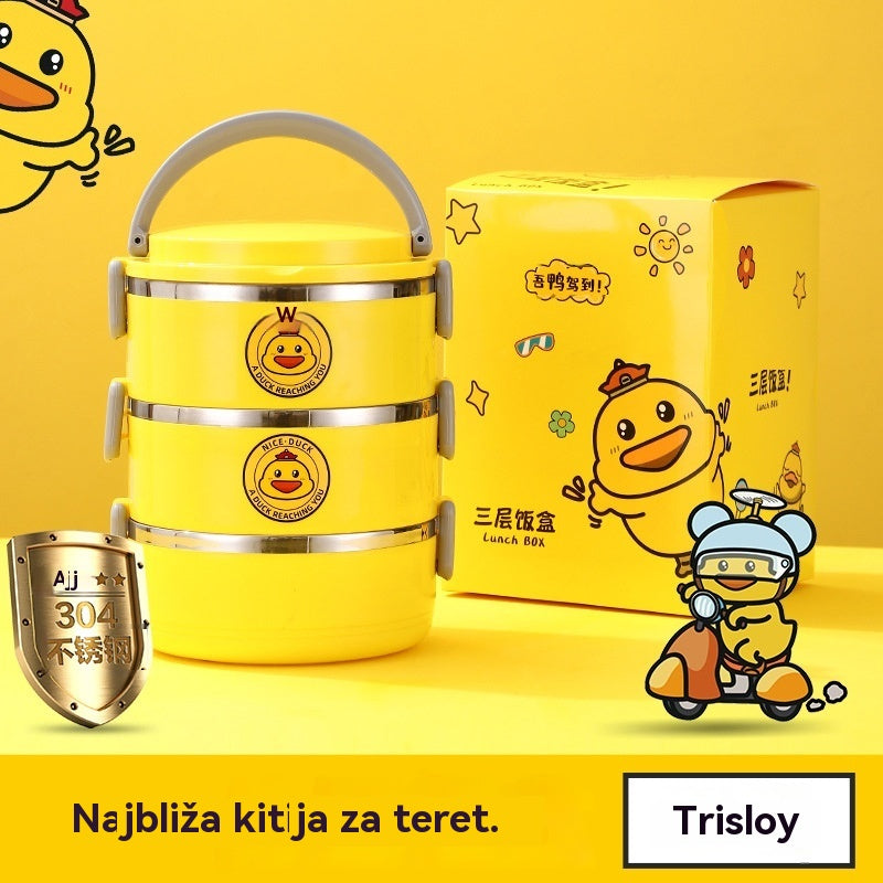 🍱【Tri sloja/2100 ml】Višeslojna kutija za ručak od nehrđajućeg čelika sa posebnom izolacijom