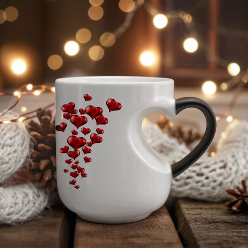 📢📢50% popusta!!! ⏰ Valentinovo keramička šalica u obliku srca koja mijenja boju💝✨
