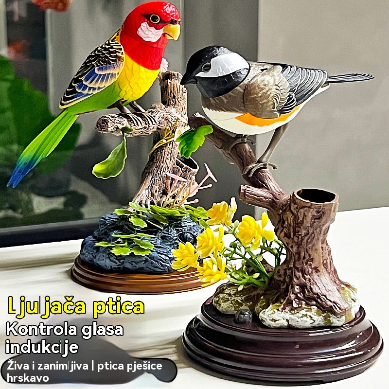 🦜🐦【Kupite 1, dobijte 1 gratis】Simulacija s glasovnim upravljanjem, kreativni slatki ukrasi za ptice s glasovnim upravljanjem, ukrasni ukrasi za sobni stol