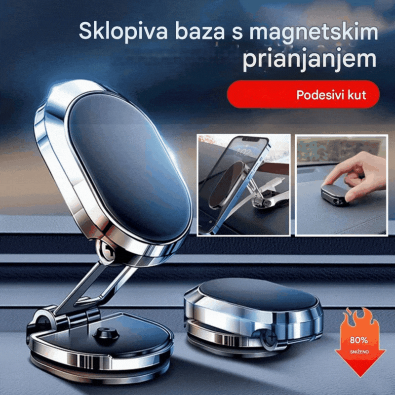 【Kupite jedan, dobijte jedan gratis】Stalak za mobitel s magnetskom vakuumskom čašicom koja se okreće za 360 stupnjeva i sklopivim držačem