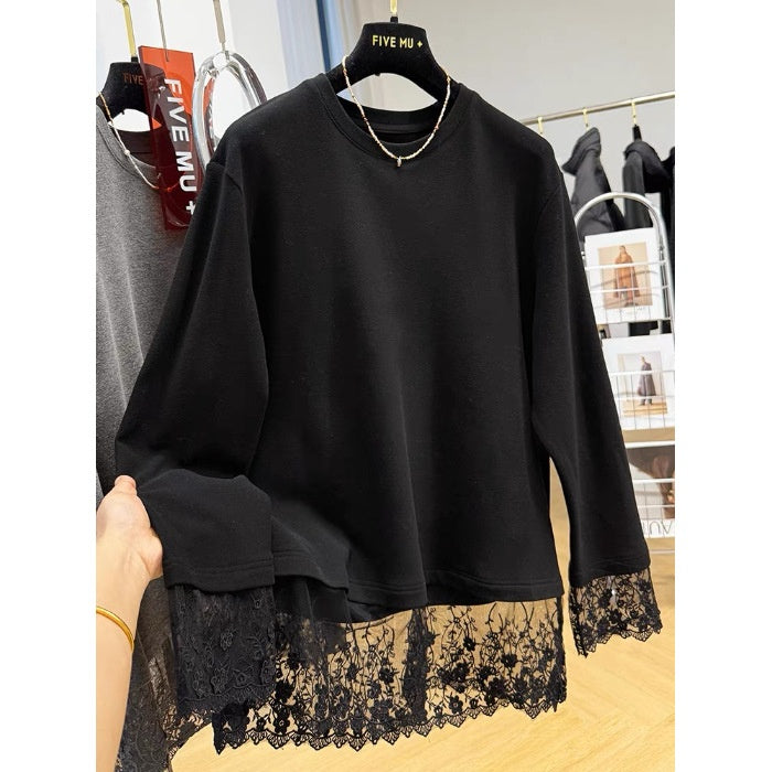 🔥【M-4XL】Visokokvalitetna ženska majica dugih rukava s čipkom