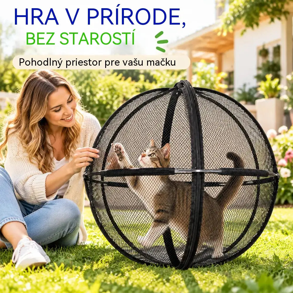 🐱 Skladací guľovitý stan pre mačky s priedušnou sieťovinou · 360° ochrana · Bezpečný priestor na hranie v interiéri aj exteriéri!