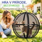 🐱 Skladací guľovitý stan pre mačky s priedušnou sieťovinou · 360° ochrana · Bezpečný priestor na hranie v interiéri aj exteriéri!