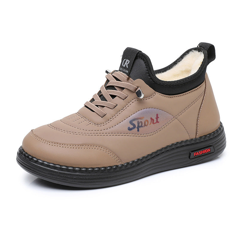 👟【35-41】Nové zimné zamatové a hrubé protišmykové topánky pre mamičky, módne a všestranné teplé bavlnené topánky, snehule s mäkkou podrážkou