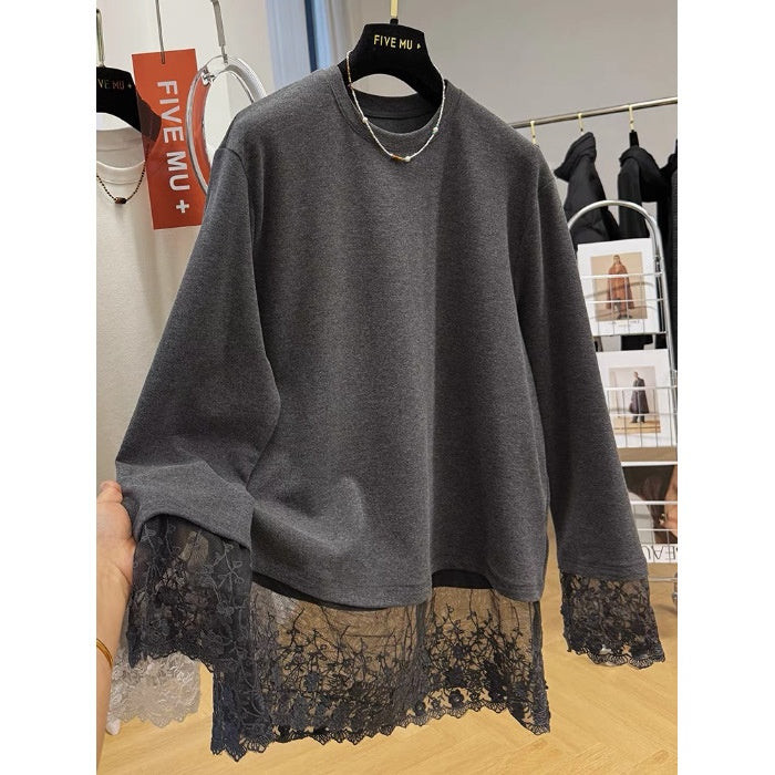 🔥【M-4XL】Visokokvalitetna ženska majica dugih rukava s čipkom