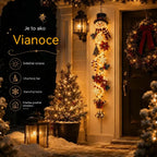 🎄 Vianočná svietiaca dekorácia na dvere MerryCascade | 6 slávnostných dizajnov, teplé svetlo, 3D detaily a priestorovo úsporný vertikálny dizajn ✨