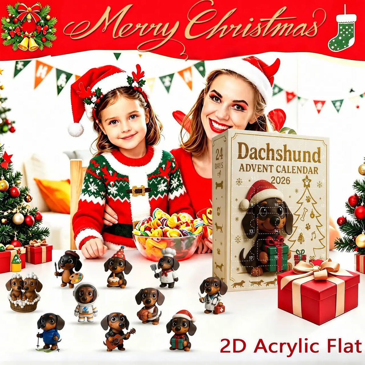 [1 krabica s 24 dielikmi] 🎁🎁Ďalšie vianočné ozdoby a darčeky pre žalúzie na rok 2026