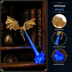 🐉🔥 3D LED svetlo s ohnivo chrliacim drakom | Fantasy žiariaca dekorácia na poličku
