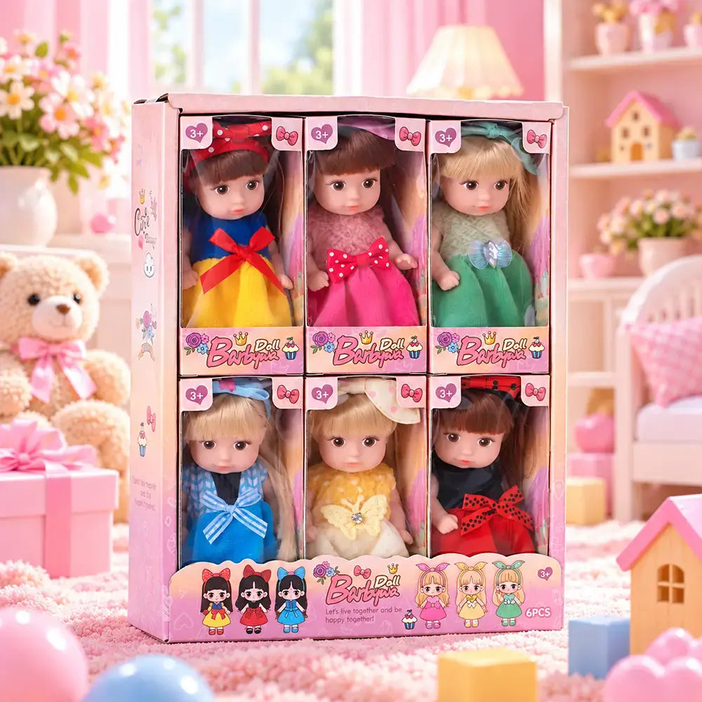 👸 Set Păpuși Mini de Colecție for Fetițe · Păr Lung și Articulații Mobile · Seria Prințese și Seria Casual · Cadou Perfect!