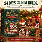 24-dňový mini adventný kalendár s vianočnými ozdobami z kociek