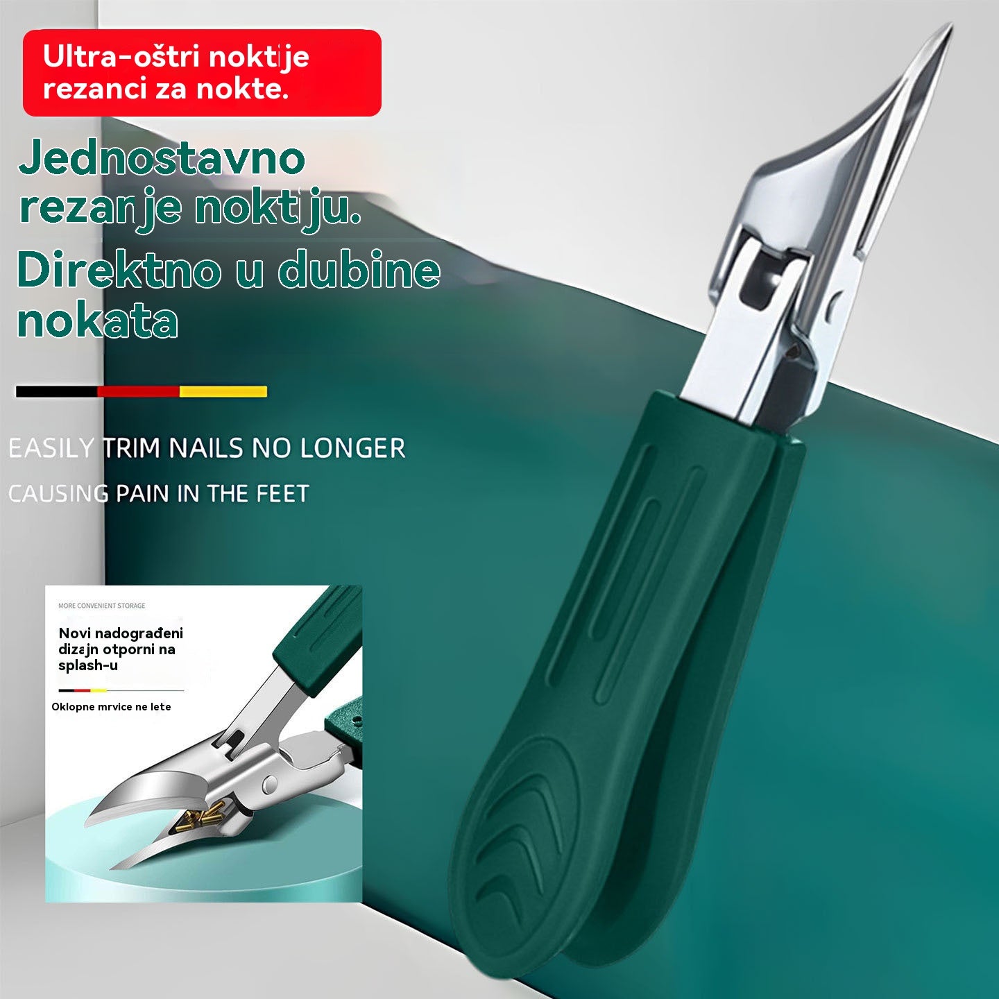 🔥【Kupite jedan, dobijte jedan gratis】🔥 Škare za nokte otporne na prskanje, oštrica pod kutom od 25° (set od 4 dijela)