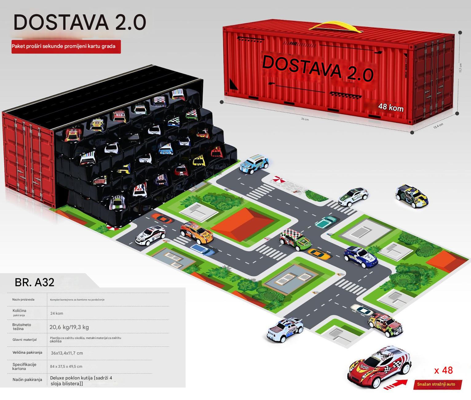 🔥🚗50% popusta🎁 48 mini automobila na povlačenje s ugrađenom garažom