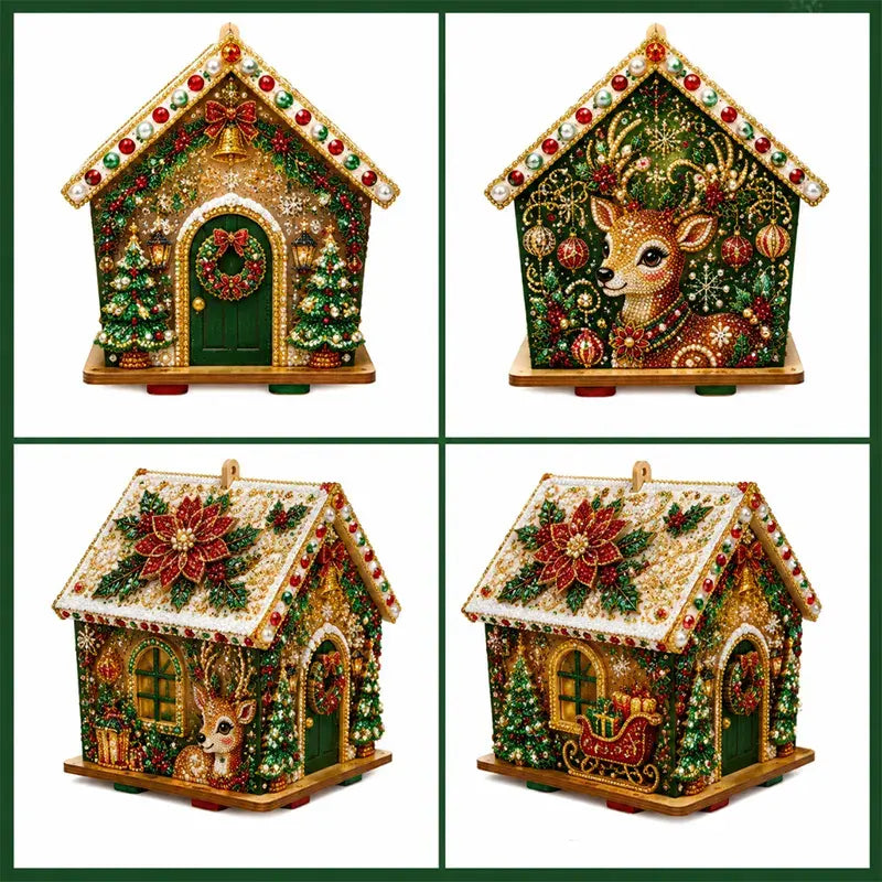 🎄🏠 Drevená 3D vianočná chalúpka – stavebnica | Dekorácia na zostavenie a ozdobenie pre celú rodinu