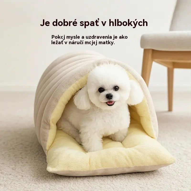 🐾🛏️✨【1 kus】Teplý plyšový pelíšok pre domáce zvieratá – útulný, mäkký a vhodný pre mačky aj psov.