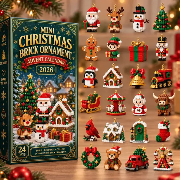 24-dňový mini adventný kalendár s vianočnými ozdobami z kociek