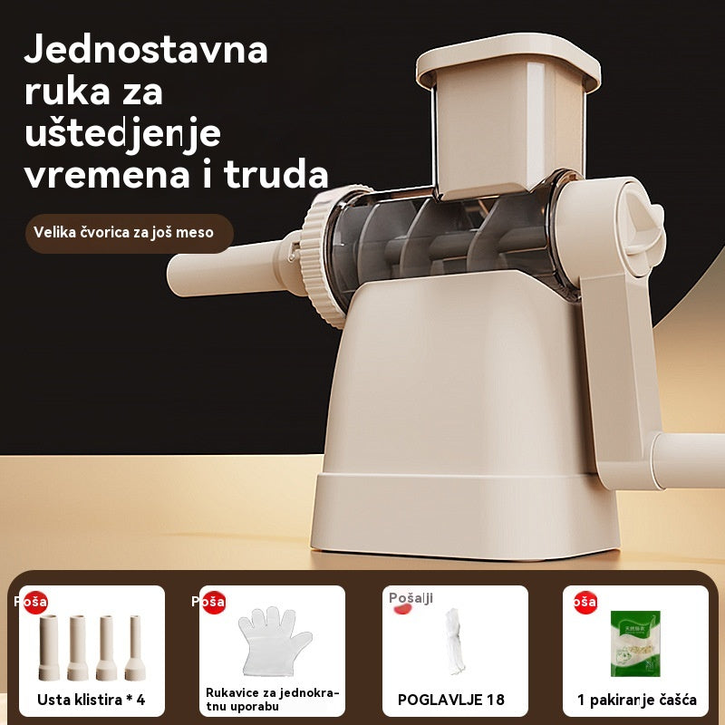 🔥Novi multifunkcionalni aparat za klistir za kobasice za kućnu upotrebu, dolazi s rukavicama, pamučnim koncem i omotom za kobasice.